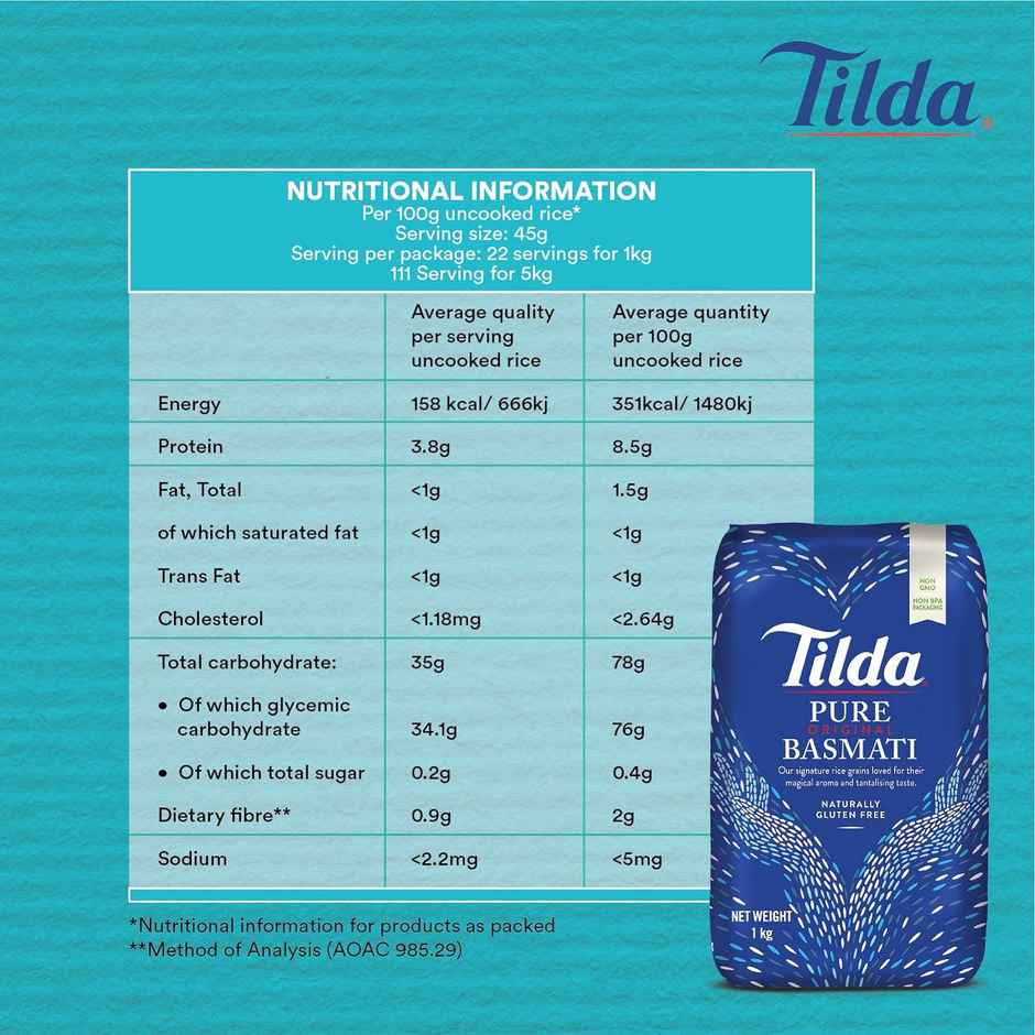Tilda Pure Original Basmati Rice | Unflavored
