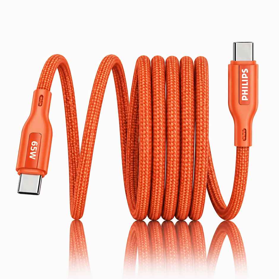 Philips DLC4130CR/94 65W USB Type-C to Type-C Fast Charging Cable | Nylon Braided | 1m