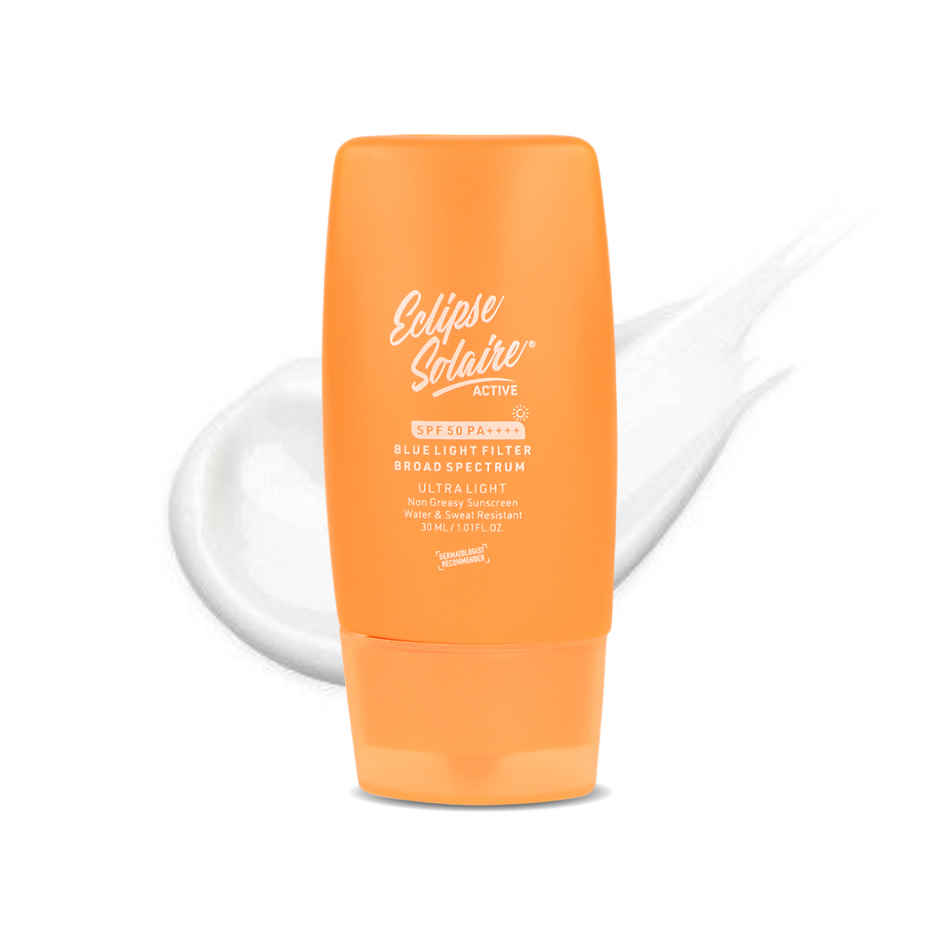 Eclipse Solaire Active Sunscreen SPF 50 PA++++ No White Cast, Non-Greasy Formula for All Skin Types