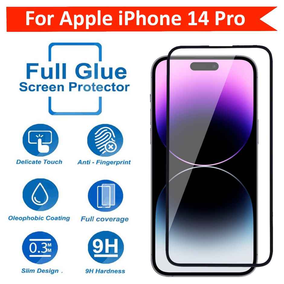 Techvor Tempered Glass for iPhone 14 Pro With Easy Installation Kit for Smartphone