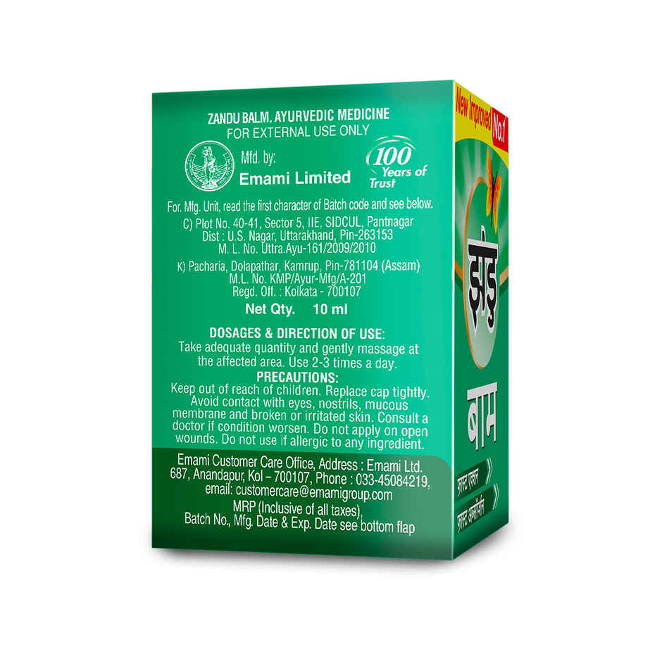 Zandu Balm For Instant Pain Relief from Cold, Headache & Body Pain