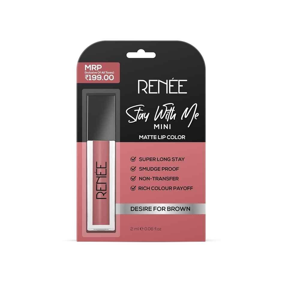 Renee Stay With Me Liquid Lipstick - Desire For Brown | Cruelty Free | Vegan
