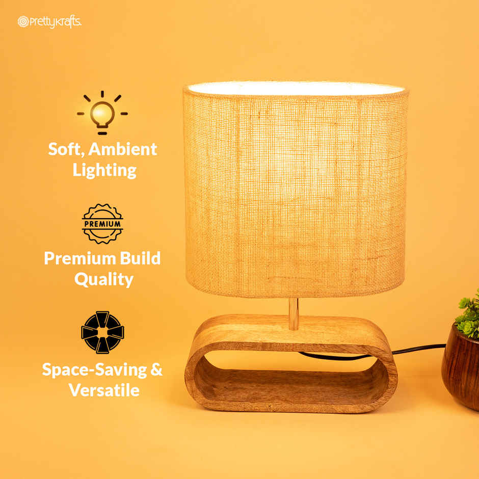 PrettyKrafts Oval Decorative Table Lamp
