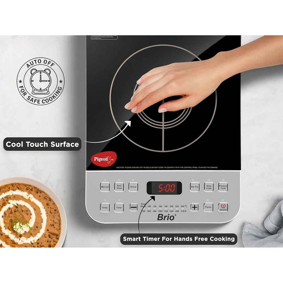 Pigeon Brio Plus 2100 W Induction Cooktop - Anti Skid Feet