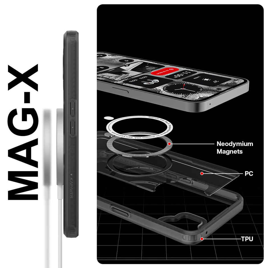 Kapaver Nothing Phone 2 Back Cover Case | Mag X - Smoke Black