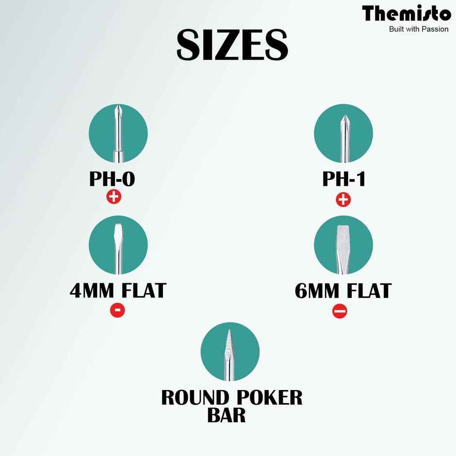 Themisto Th-T05 5 In 1 Combination Screwdriver Set (Pack Of 5)