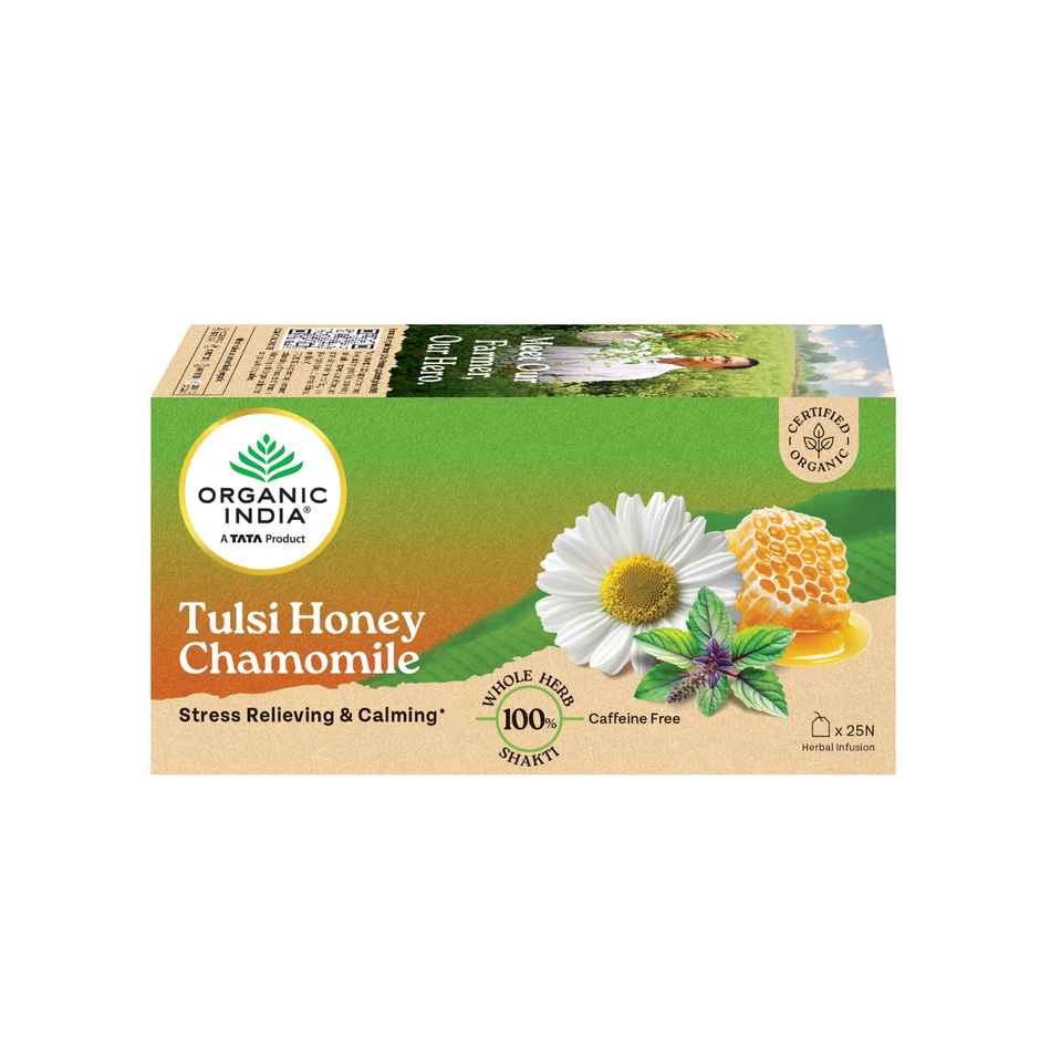 A TATA Product - Organic India Tulsi Honey Chamomile Infusion - 25 Tea Bags