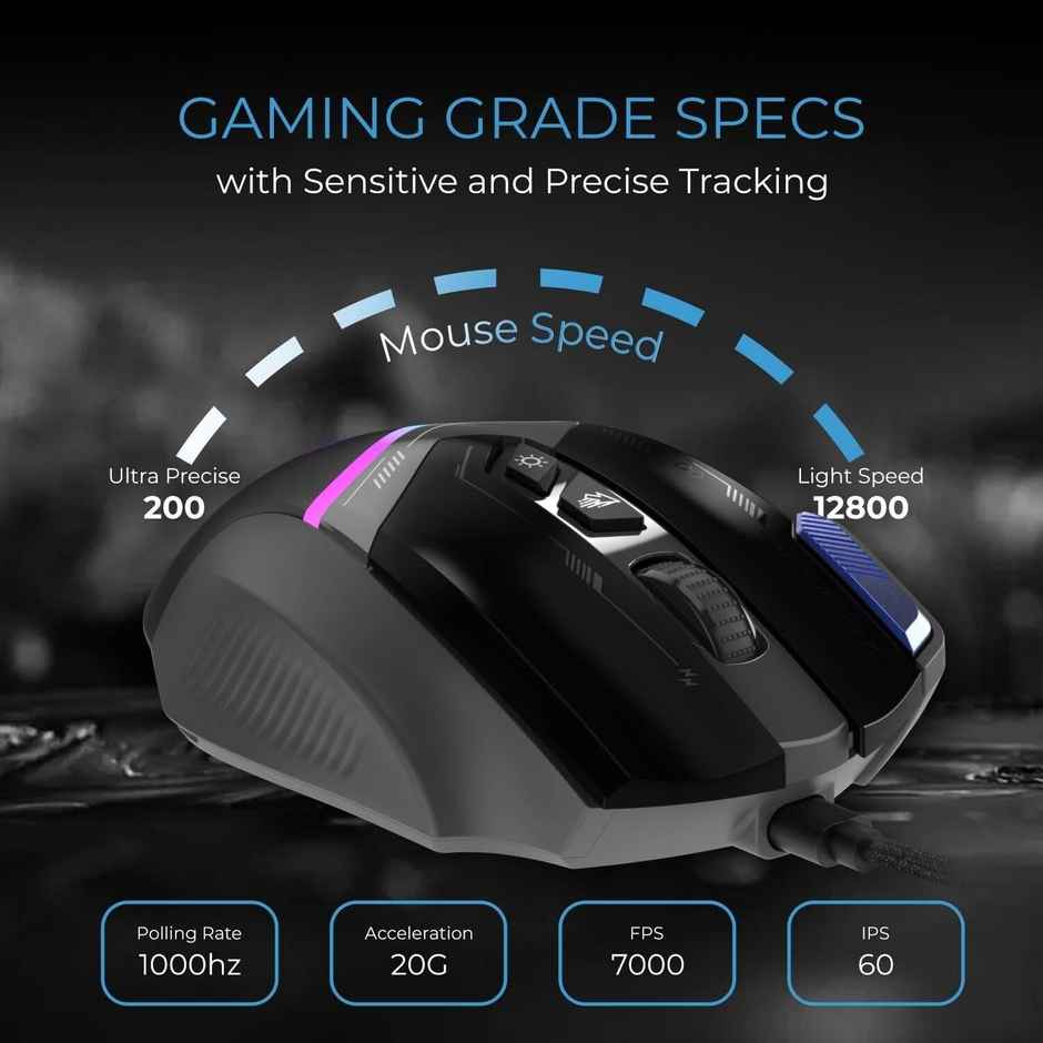 EvoFox Blaze Gaming Mouse USB - Grey