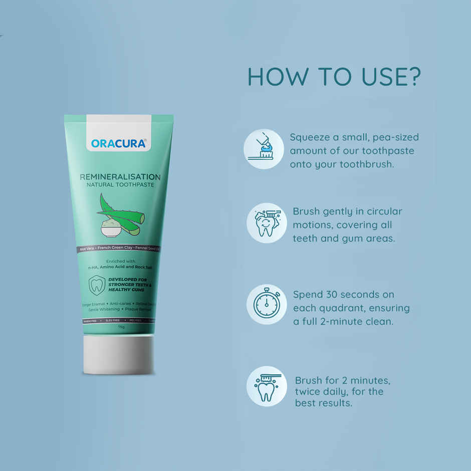 Oracura Remineralisation Natural Toothpaste Aloe Vera
