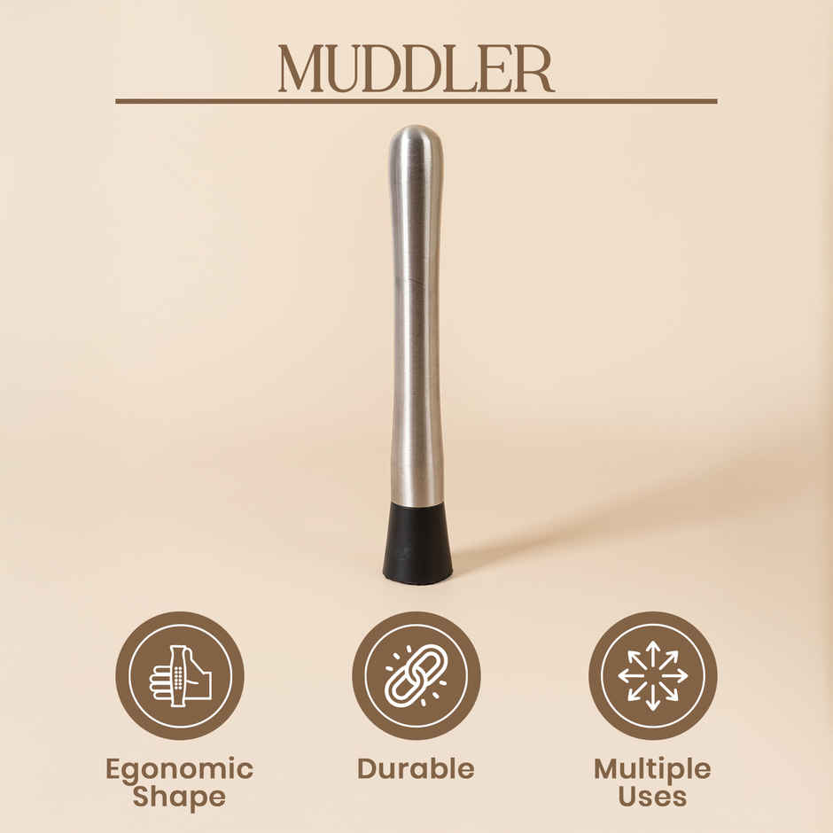 Stainless Steel Long Cocktail Muddler | 8 in | Pichai