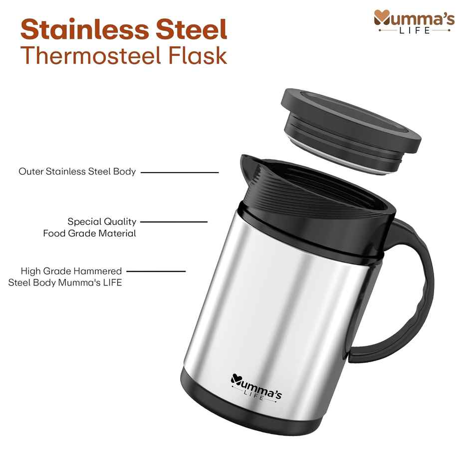 Mumma's Life Insulated Steel Flask | Hot & Cold | High Grade Stainess Steel | Dolki | 800 ml