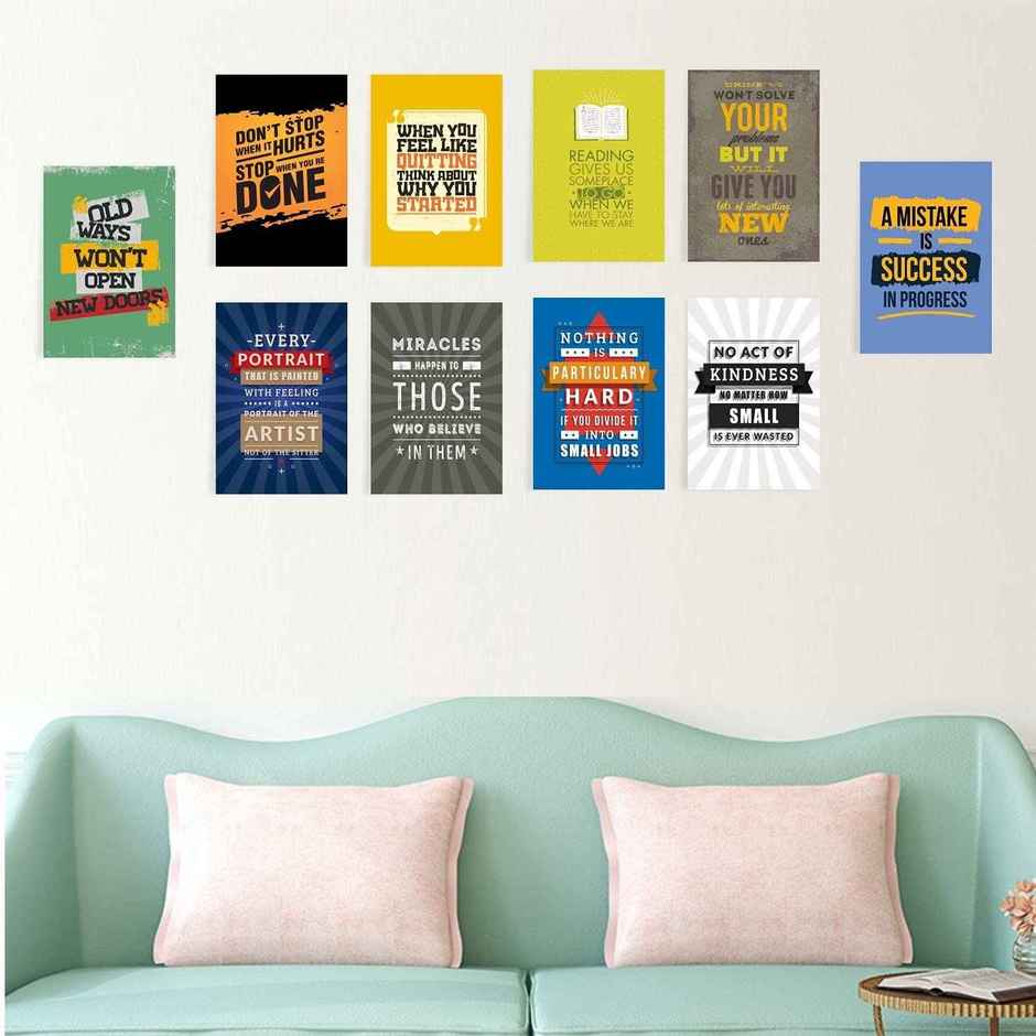 Paper Plane Design Wall Posters For Office Decor | Set of 10 | Size | 12 Inch x 18 Inch | D29