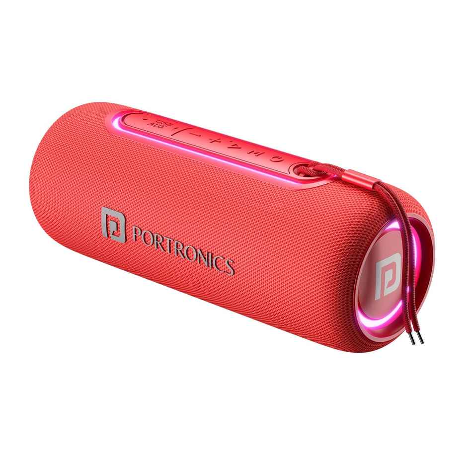 Portronics Resound 2 15W HD Sound Portable Wireless Bluetooth Speaker, Built-in Mic(Red)