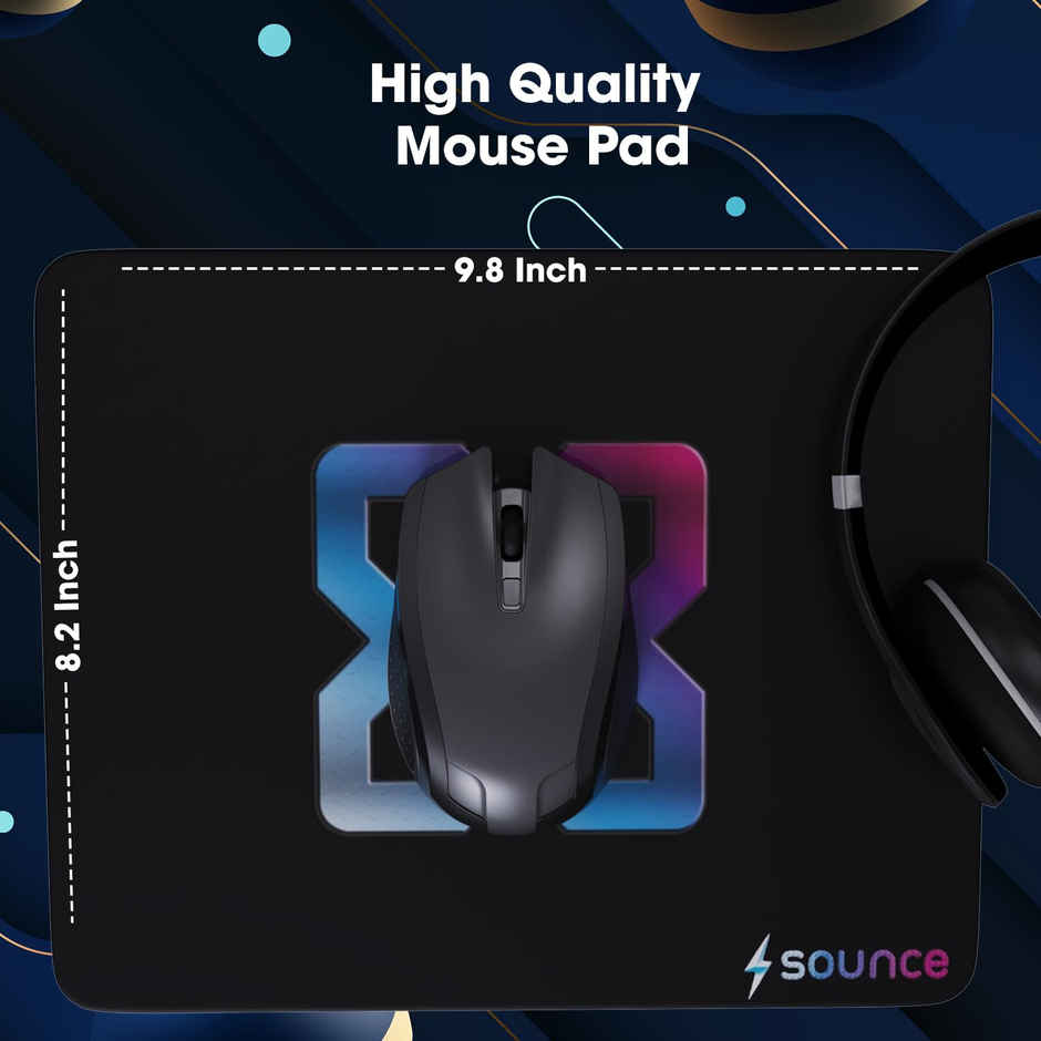 Sounce Ergonomic Mouse Pad, Non-Slip, Anti-Skid, Waterproof, (Black)