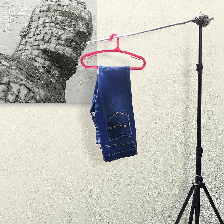 Happy To Hang Denimation 6 Piece Polypropylene Hanger, Blue And Red