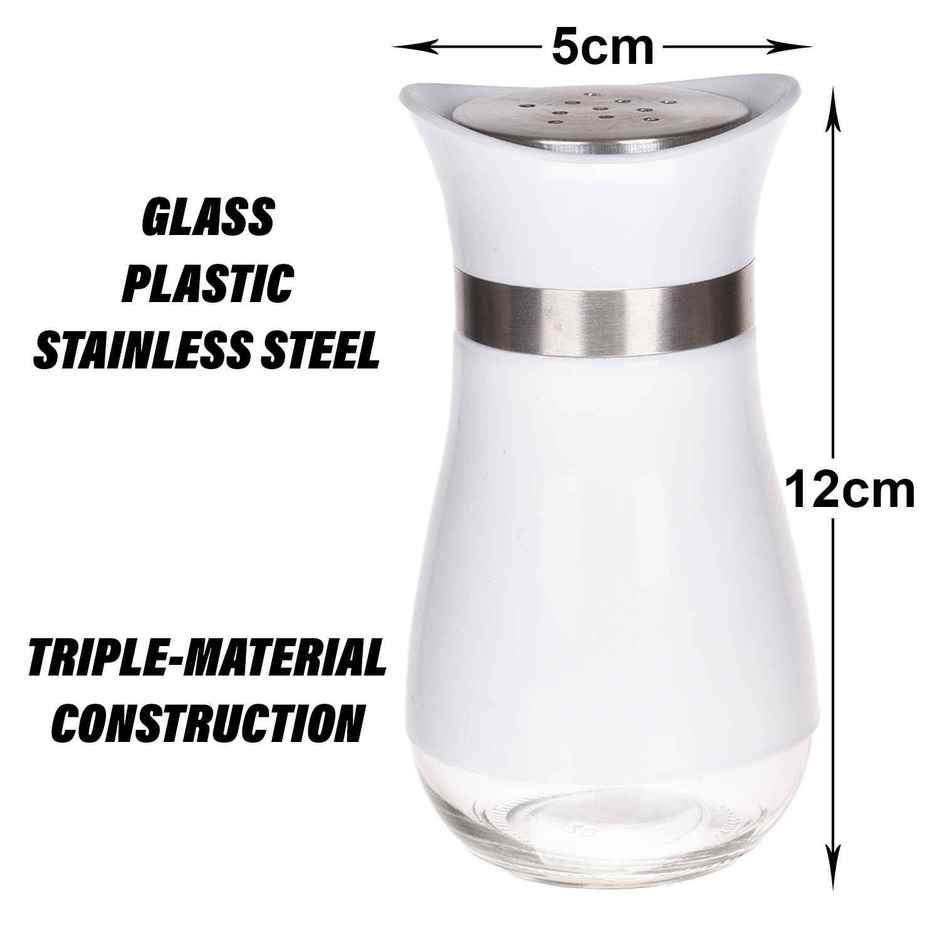 Kuber Industries Salt Shaker Box | Stainless Steel Pepper Shaker Box-White