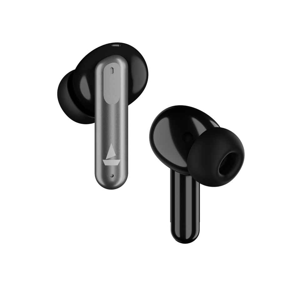 boAt Airdopes 111V2 TWS Earbuds with mic, Premium Leather Finish, 4Mics ENx, 50HRS Battery, 13mm Drivers, Fast Charge, Dual Pair, v5.4 Bluetooth - Classic Black