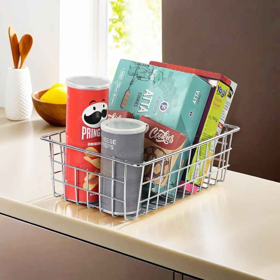 Kuber Industries Small Stainless Steel Dish Rack - 30 cm with Handle