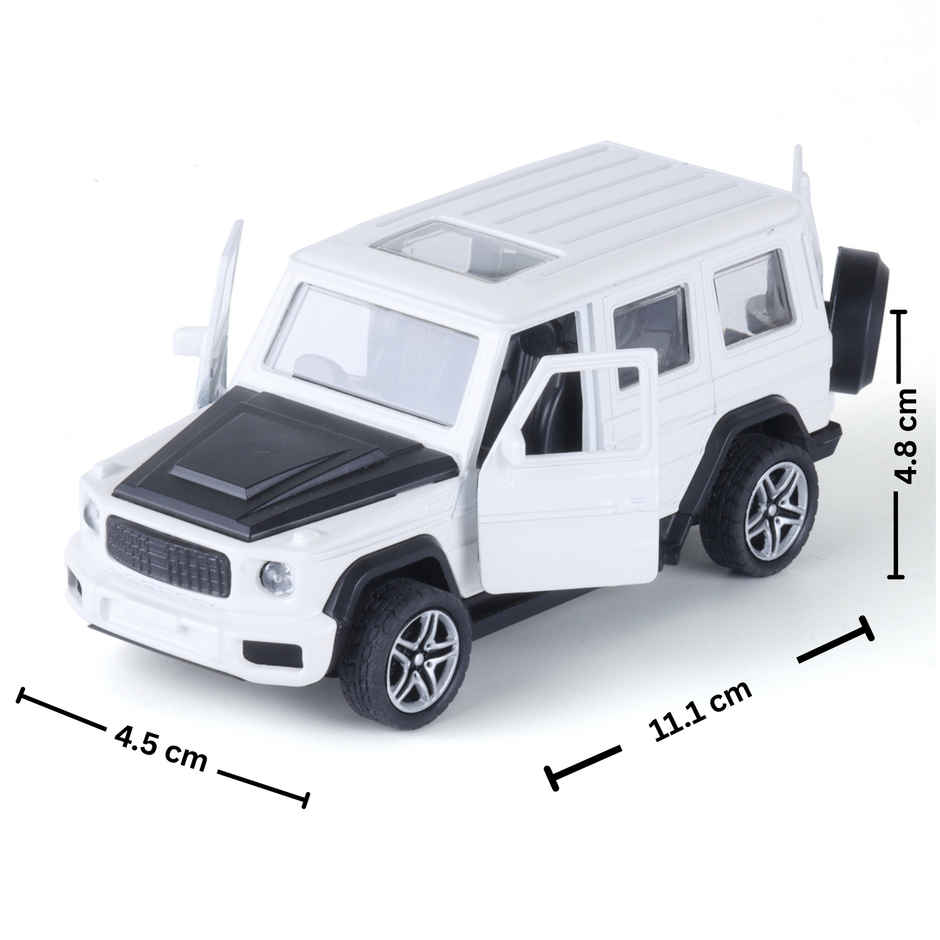 Race n Roll Premium Die-Cast Car | 3-Way Opening | Pull-Back Action | G Wag White
