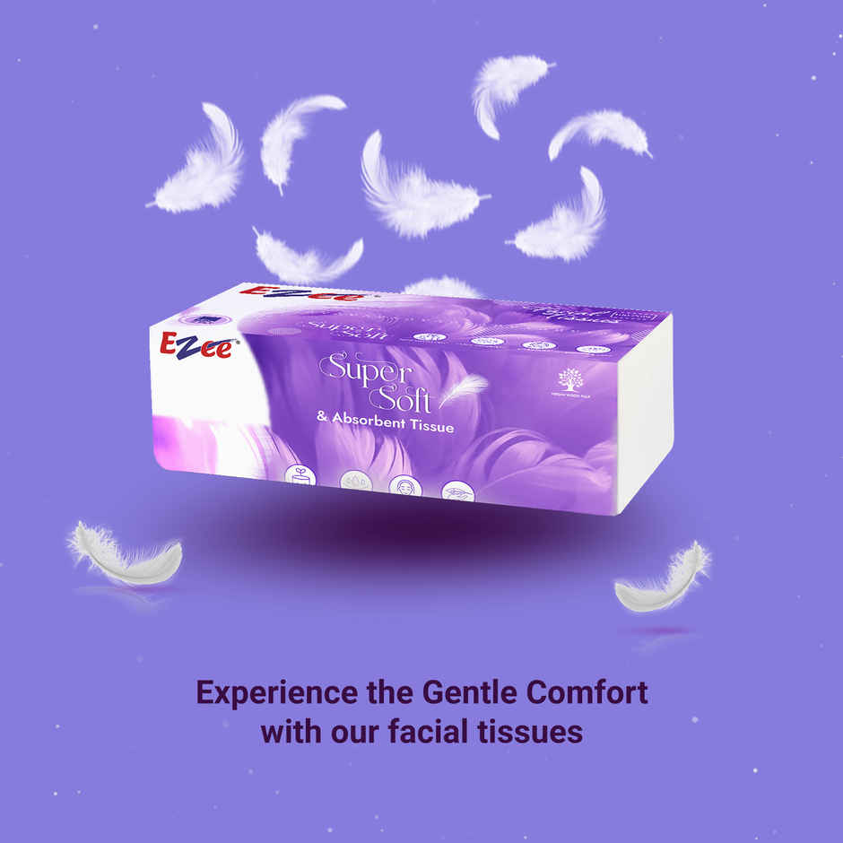 EZEE Soft Facial Tissue Paper | 2ply | 6 pack (600 pulls)