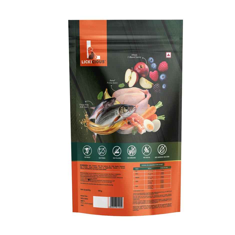 LICKICIOUS Dog Treats for Healthy Skin & Coat with Omega 3,6 & 9 | Fish - Chicken - Egg & Flaxseed