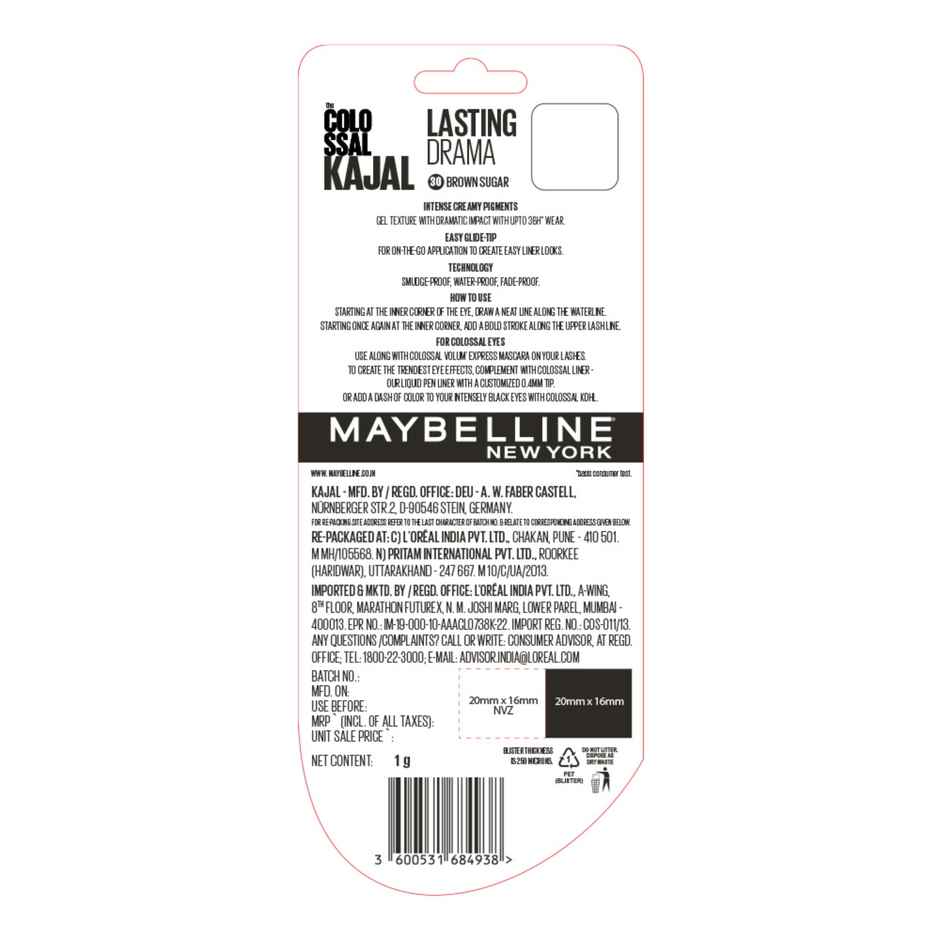Maybelline Colossal Lasting drama Kajal - 30 Brown Sugar