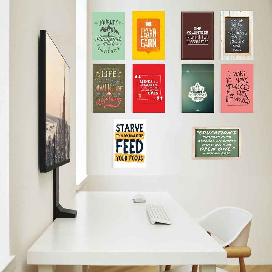 Paper Plane Design Wall Posters For Office Decor | Set of 10 | Size | 12 Inch x 18 Inch | D14