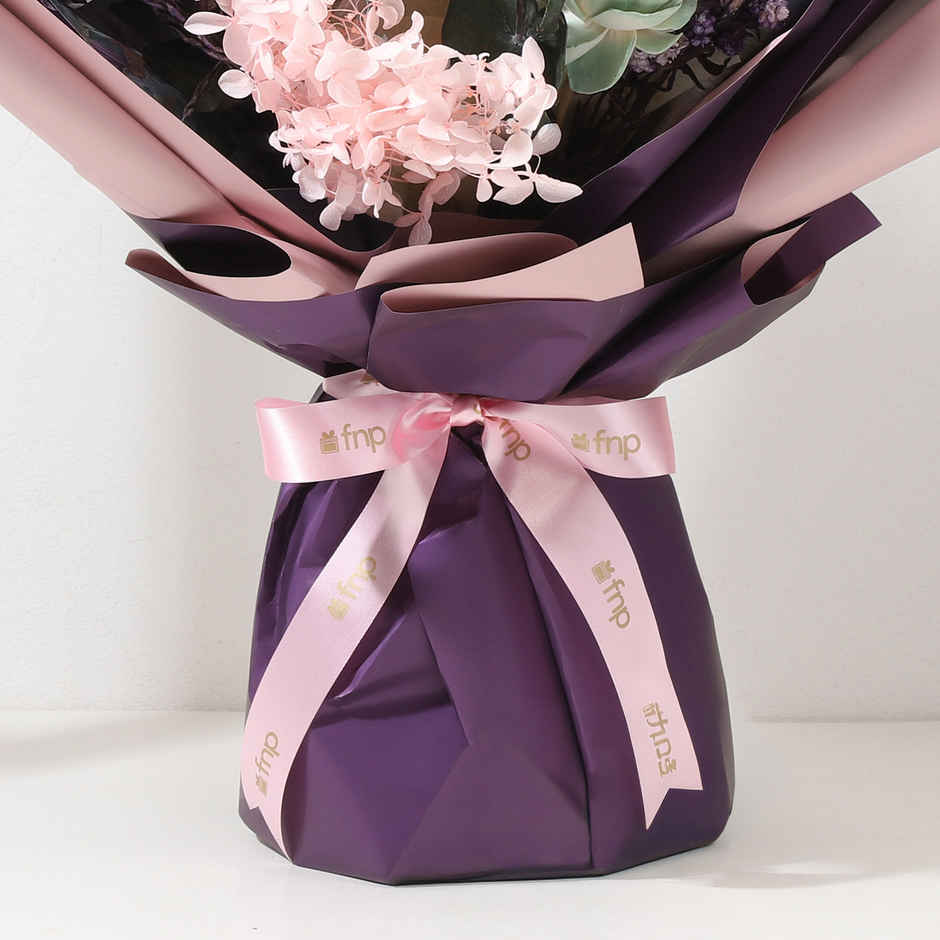 Golden Meadow Shola Pith Flower Bouquet | Gift Set | FNP