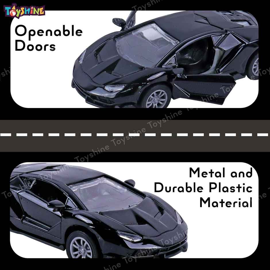 Toyshine 1:32 Scale Die Cast Sports Model Vehicle Toy Car With Pull Back, Black