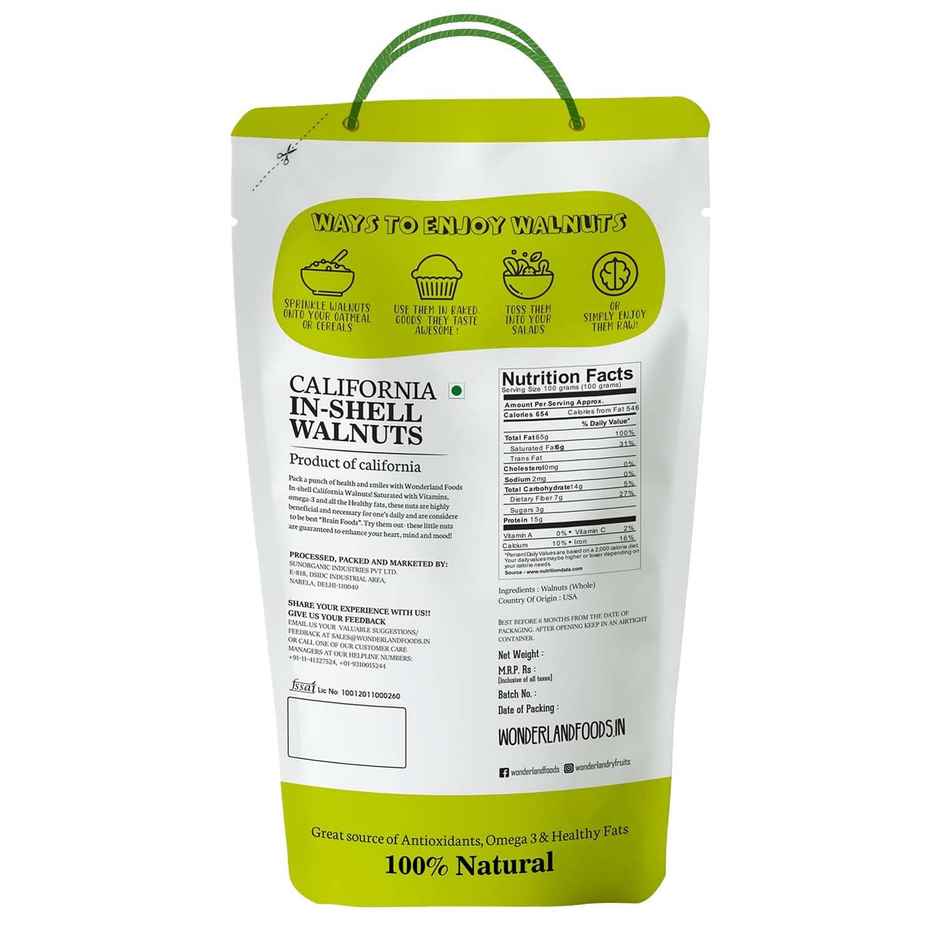 Wonderland Foods Vrat California In-shell Walnuts