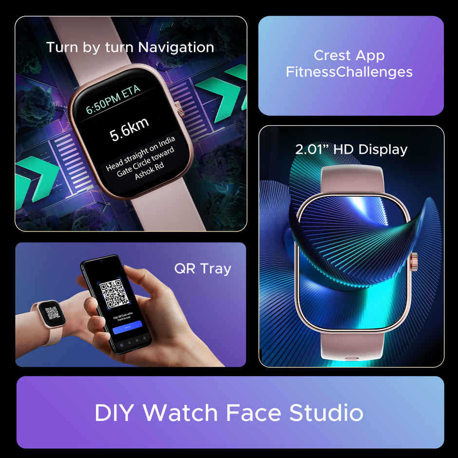 boAt Wave Sigma 3 Smartwatch | 2.01" Display | Women's Edition | BT Calling - Rustic Rose