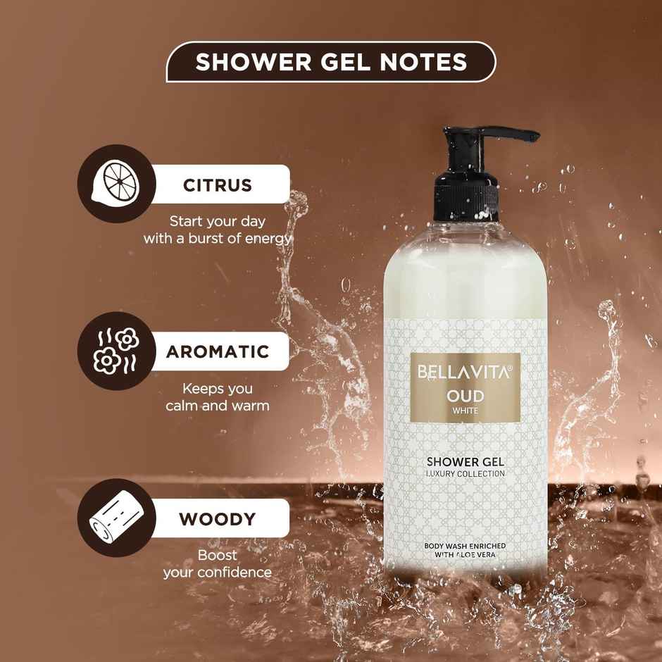 Bella Vita Luxury OUD WHITE Body Wash Refreshing Shower Gel for Deep Cleansing