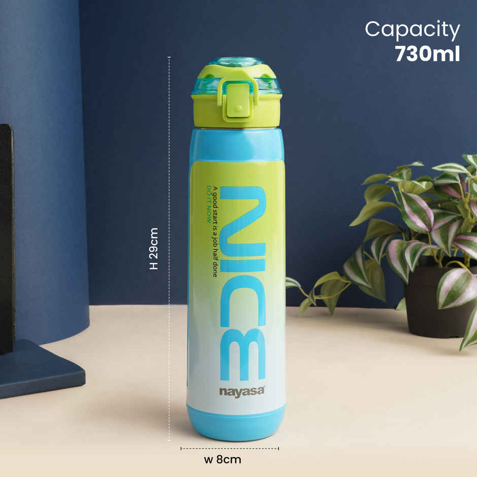 Nayasa Turbo Insulated Inner Stainless Steel BPA Free Water Bottle | 730 ml | Green