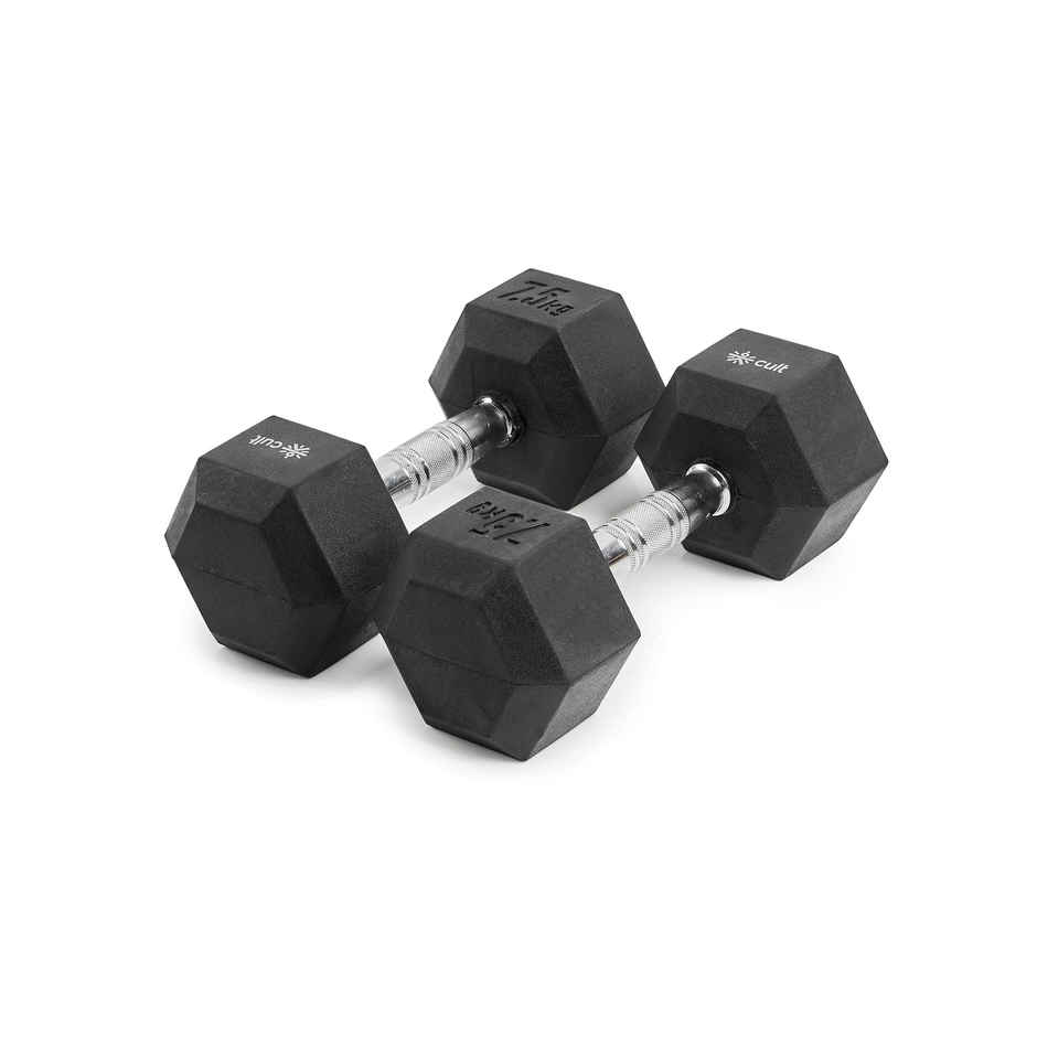 Cult Hex Dumbbell Set (7.5 kg X 2) | Black