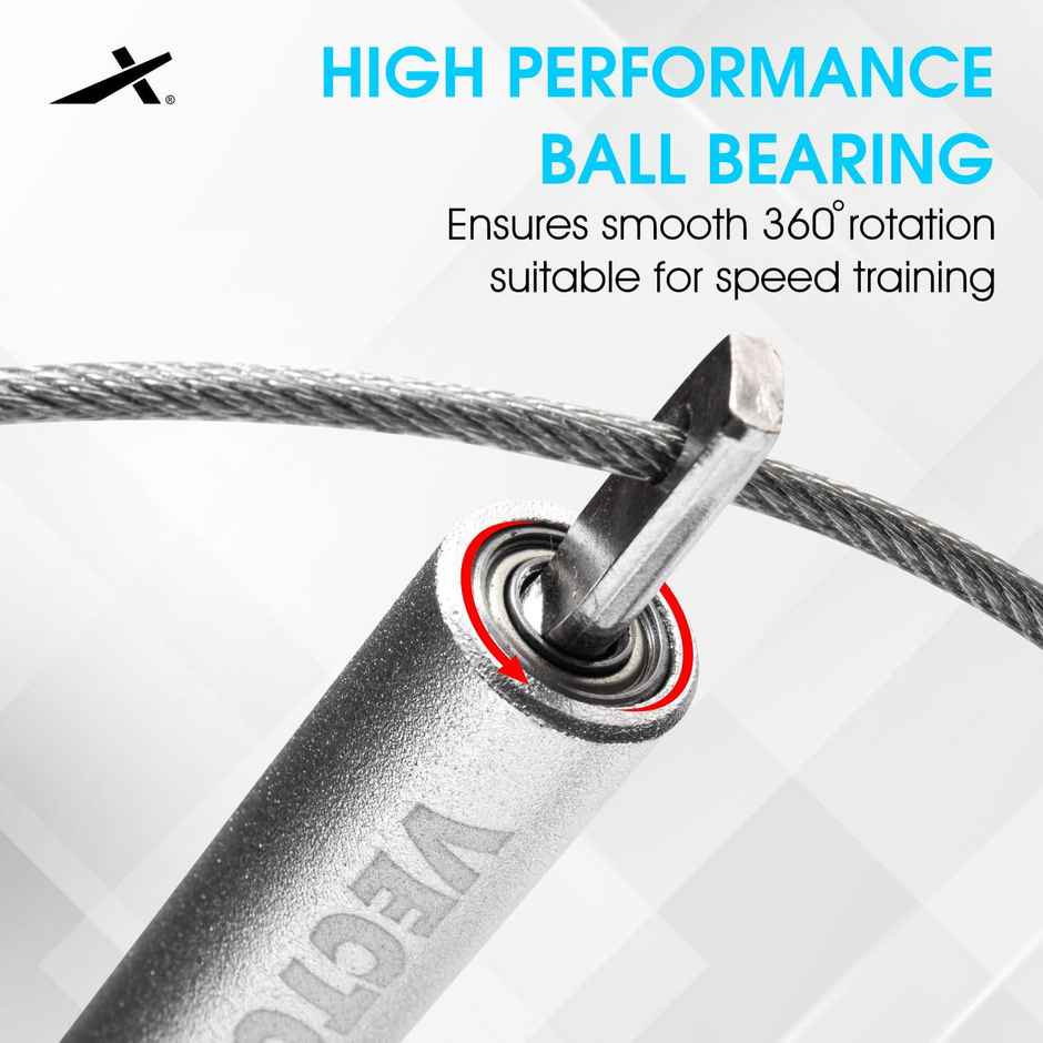 Vector X Vxf-1650 High Speed Steel Skipping Rope Weighted Jump Rope Fitness For Women Men