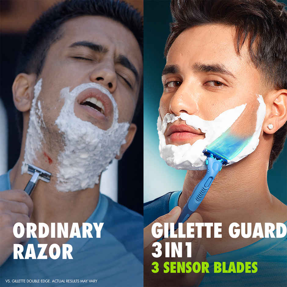 Gillette Guard 3in1 Mens Razor 2 Cartridge 1 Razor