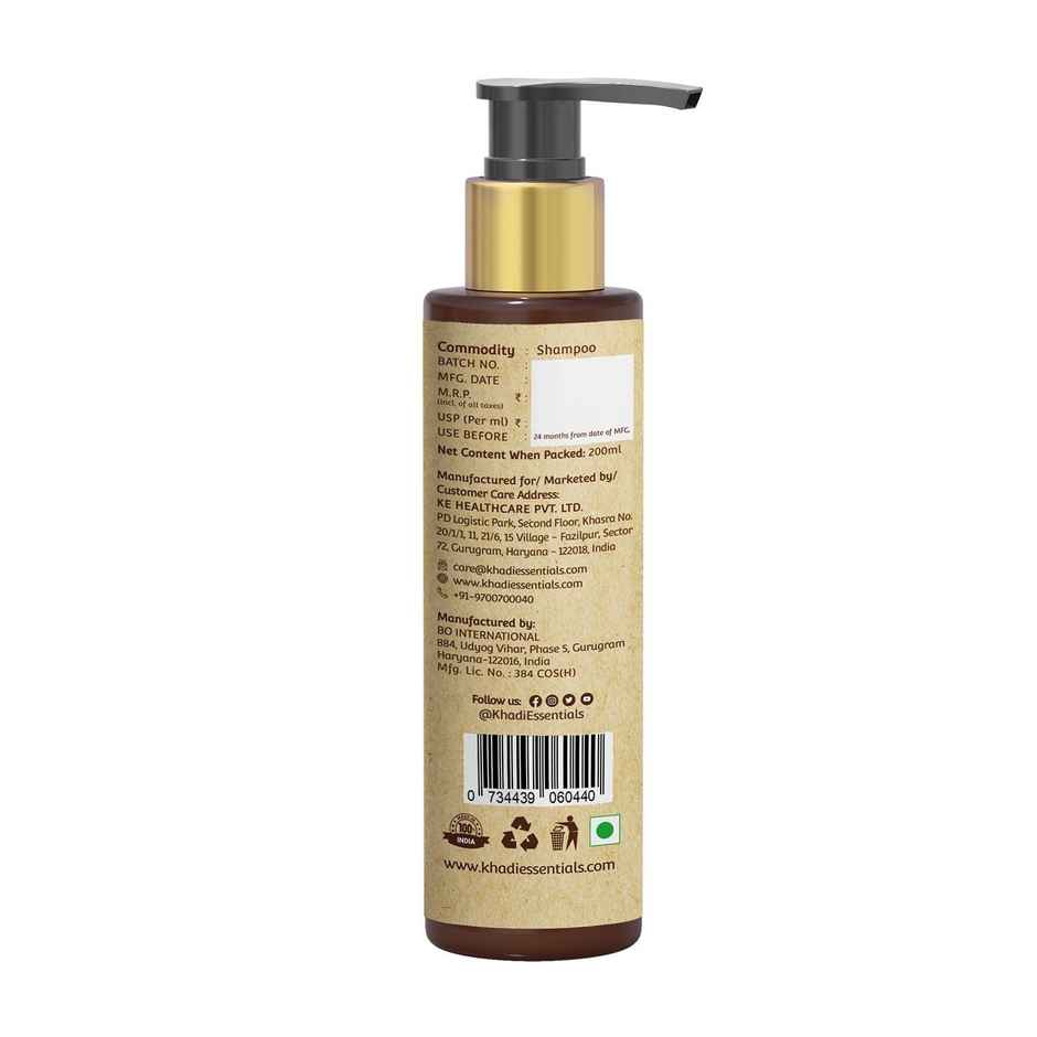 Khadi Essentials Sandalwood Hair Shampoo for Hair Fall Control - Sulfate & Paraben Free