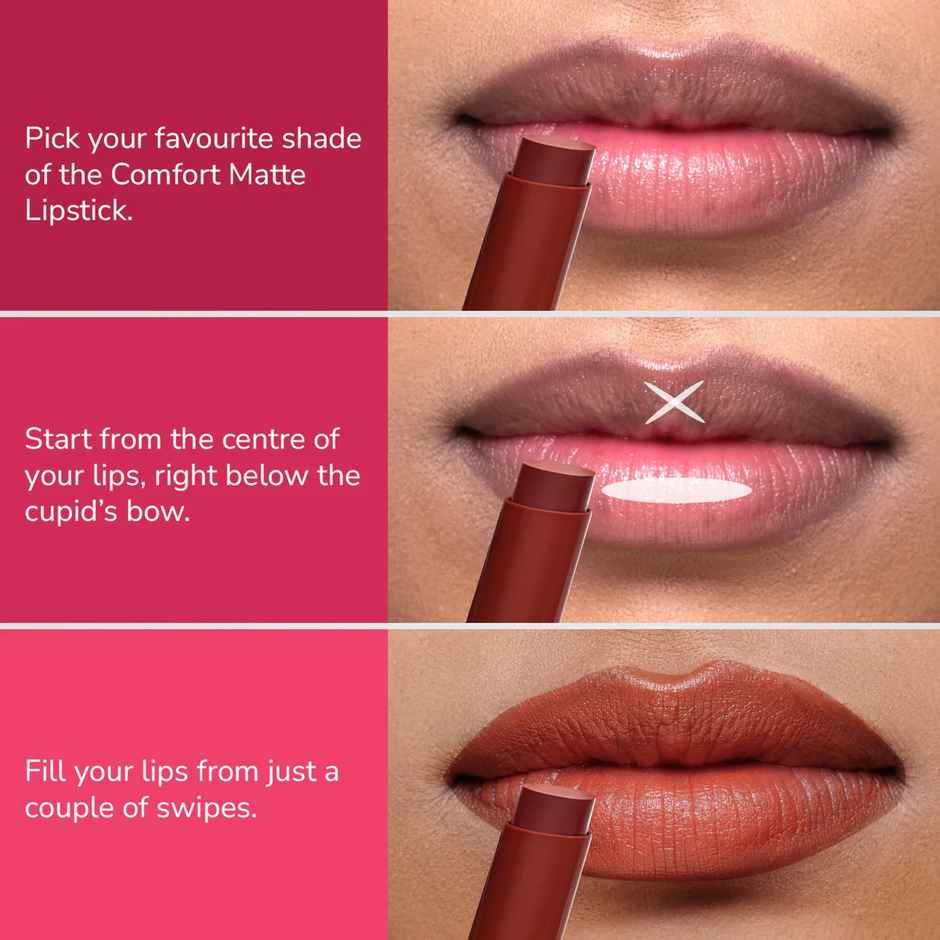 Mila Beaute Comfort Matte Lipstick | Pigmented & Long-Lasting | Bright Plum