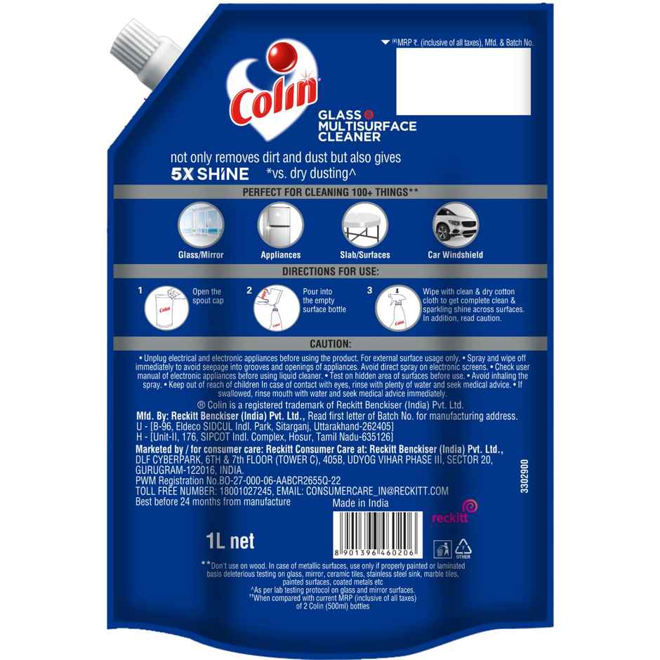 Colin Glass Cleaner & Surface Cleaner Liquid Spray