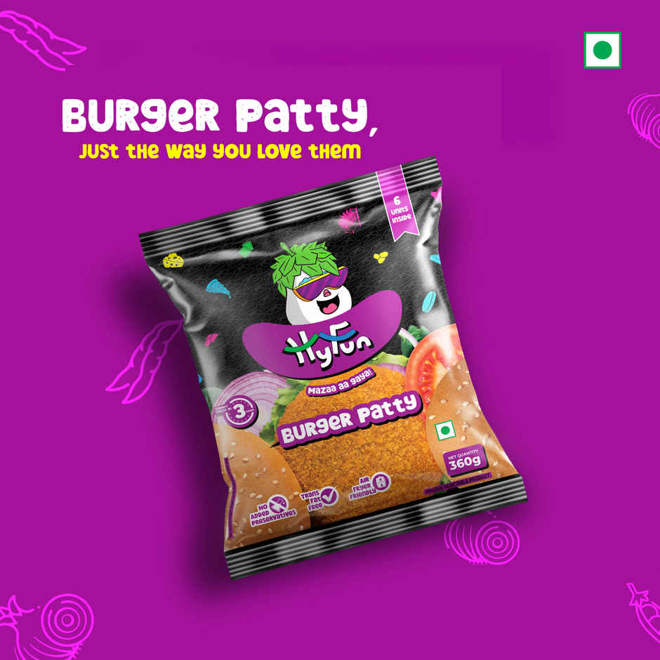 HyFun Veg Burger Patty, Quick & Easy | Frozen