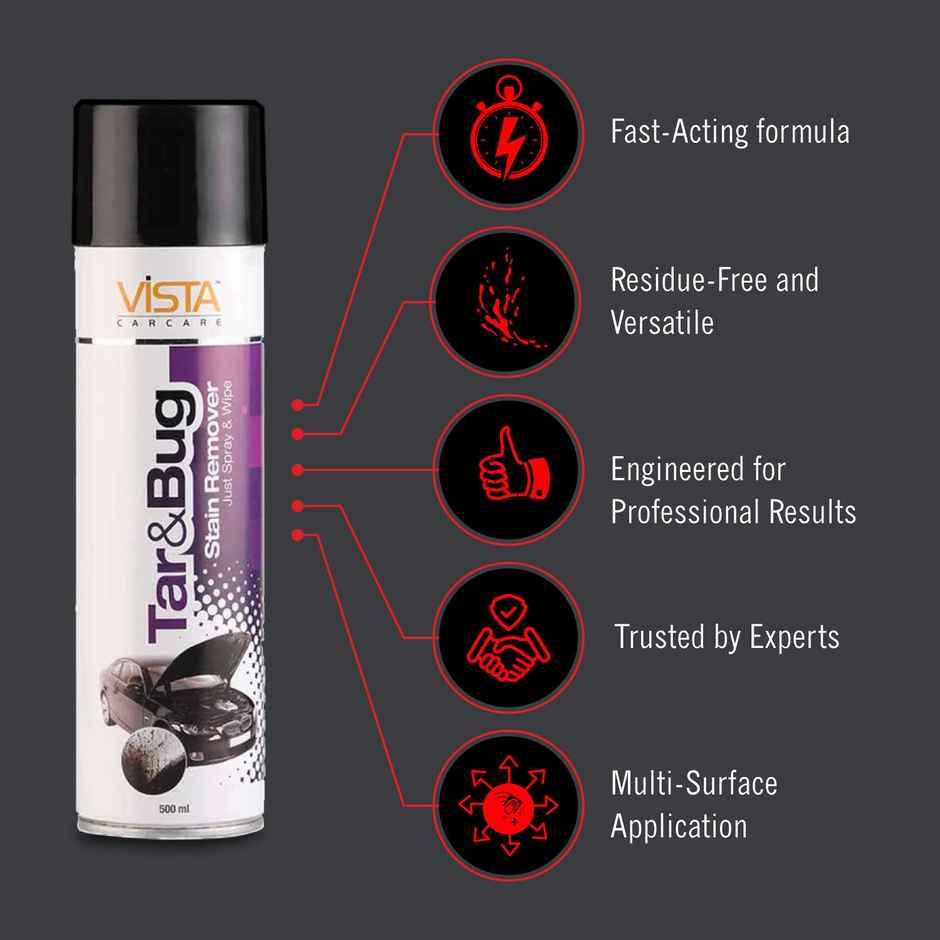 Vista Auto Care Tar & Bug Stain Remover | Powerful, Residue-Free Cleaner