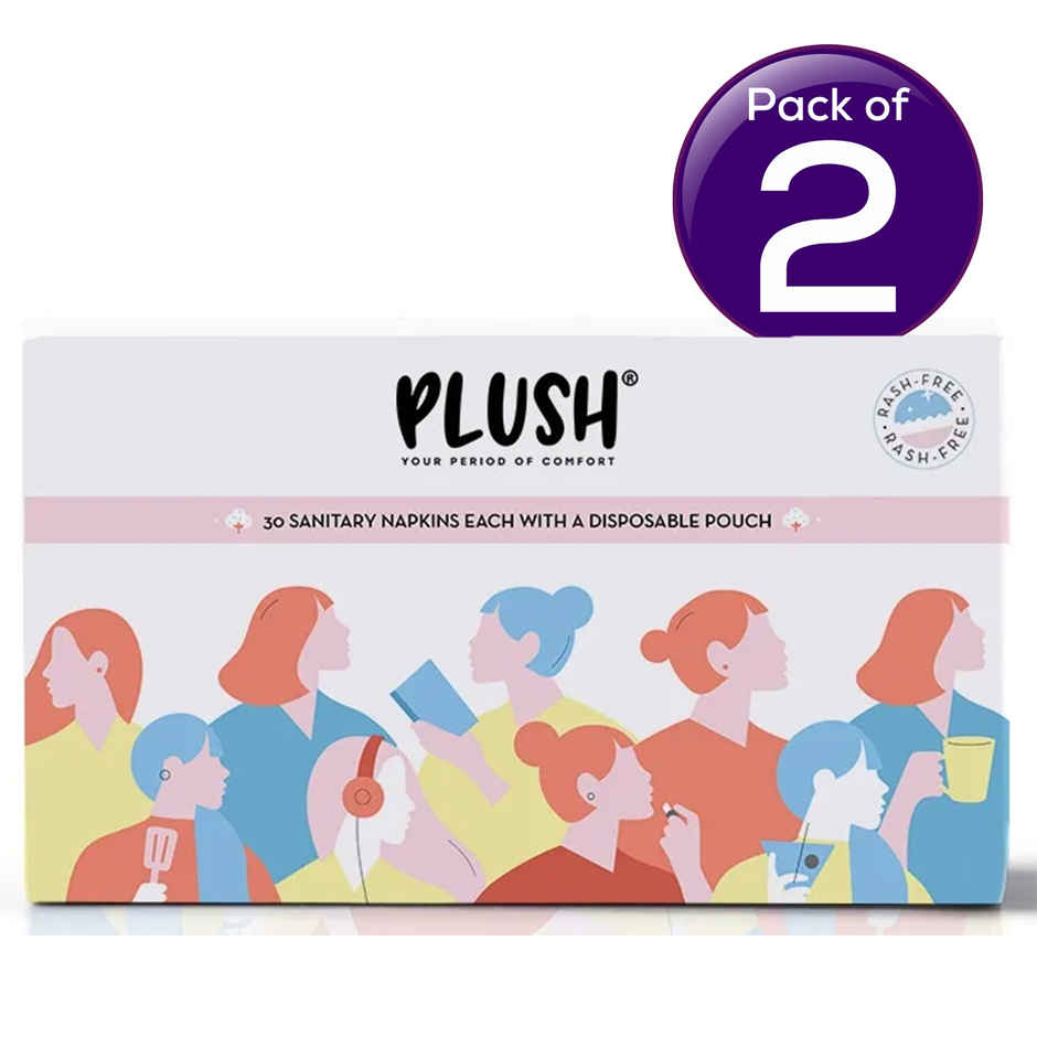 Plush Ultra Thin (16 L + 14 XL) Sanitary Pads Combo