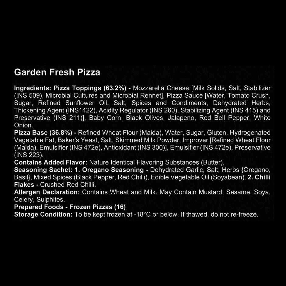 Hyfun Garden Fresh Pizza (Thin Crust Base) | Soft & Cheesy