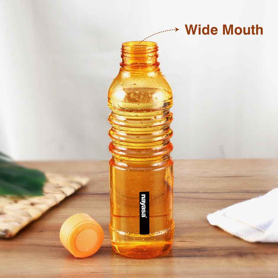 Nayasa Bumpy Plastic Water Bottle 1000 ml BPA Free Fridge Bottle | Orange