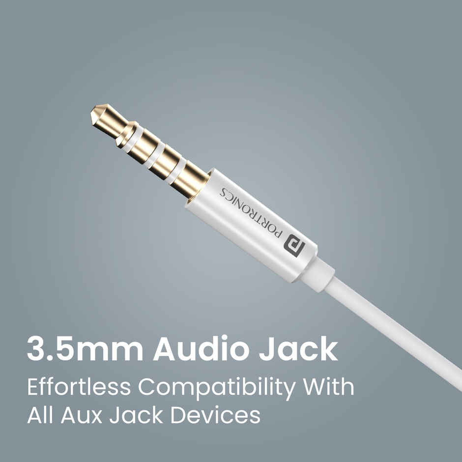 Portronics Conch Sigma A in Ear 3.5 mm Aux Wired Earphone | White