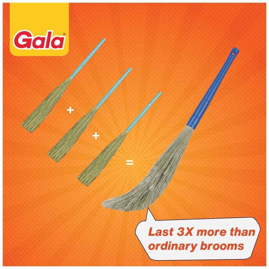 Gala No Dust Floor Cleaning Broom | Plastic | Blue and Brown | 90 cm