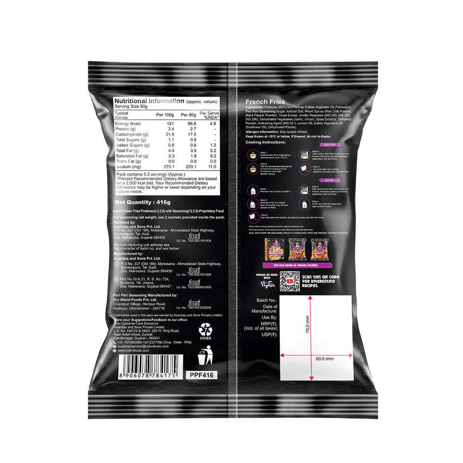 HyFun Peri Peri French Fries, Hot & Spicy | Frozen