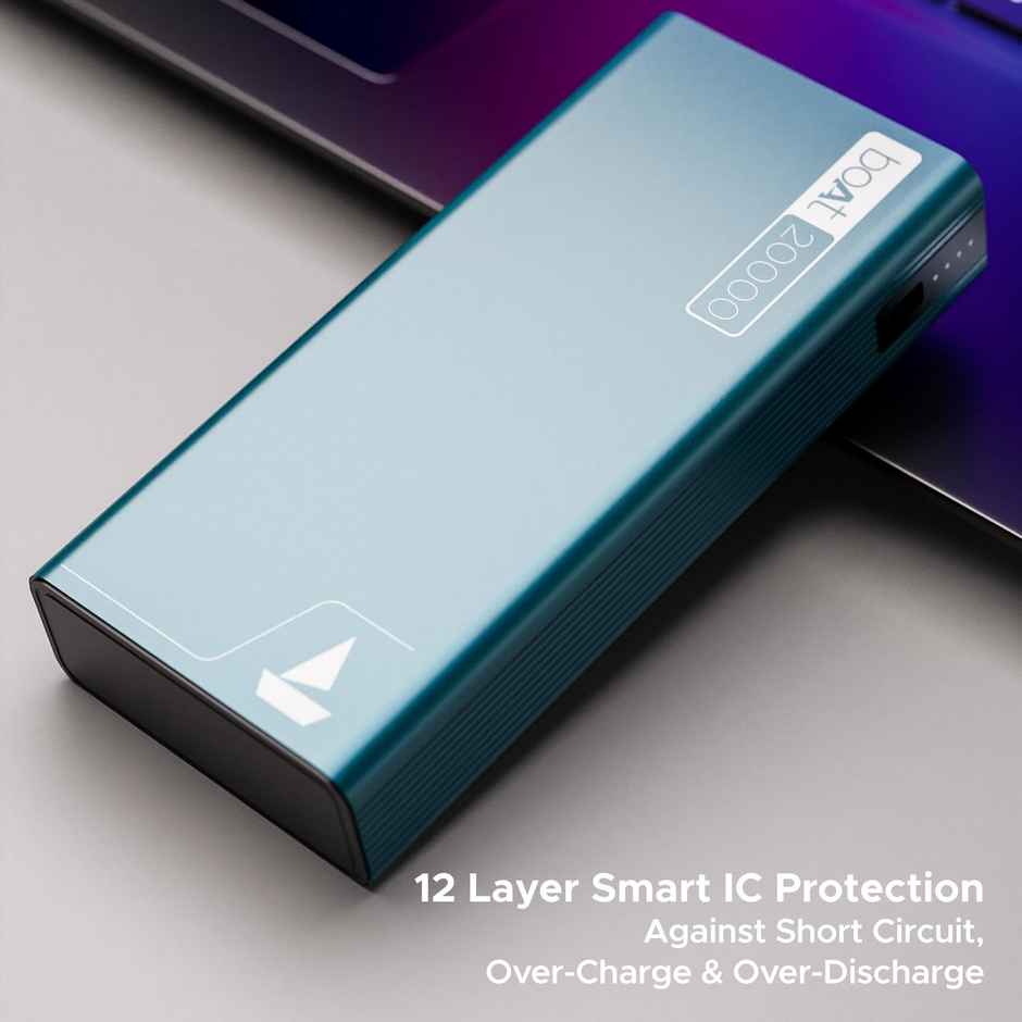 boAt 20000 mAh Power Bank w/ 2-Way 22.5W Fast Charging & Smart Power Management - PB400 (Steel Blue)