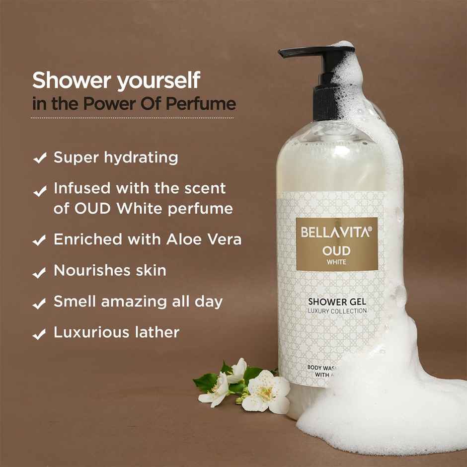 Bella Vita Luxury OUD WHITE Body Wash Refreshing Shower Gel for Deep Cleansing