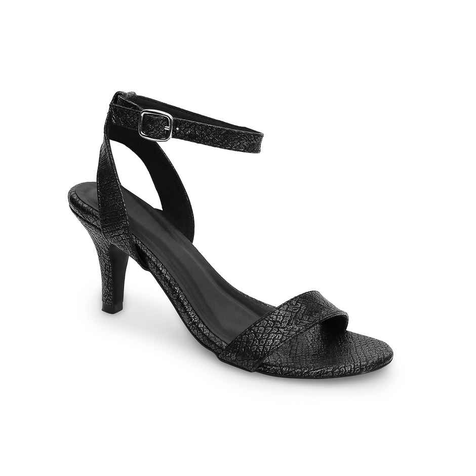 Tao Paris Women Black Textured Sandals Women's Black | UK4